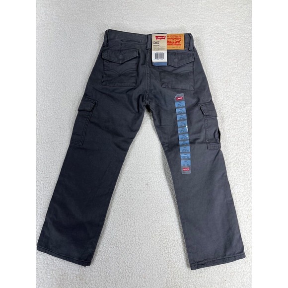 NWT Levis 505 Khaki Men's Size 8 24X22 Gray Regular Fit Cargo Pants - Picture 3 of 8